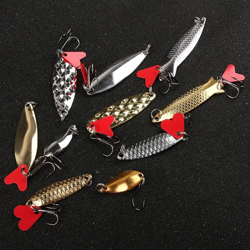 Sequin fishing lure set with metal sequins on box iron false bait in assorted colours