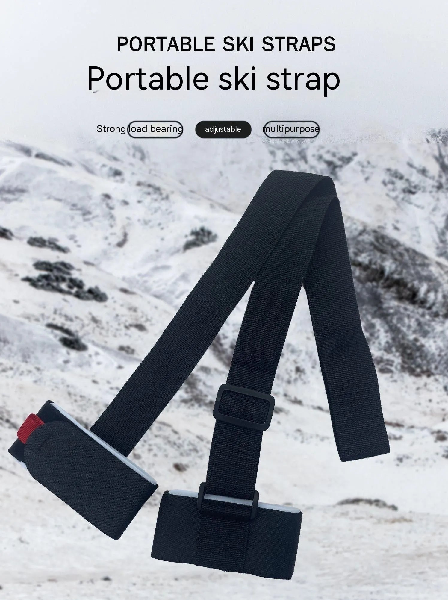 Fixed sewing adjustable skiing bandage shoulder strap in black, blue, pink, or red.