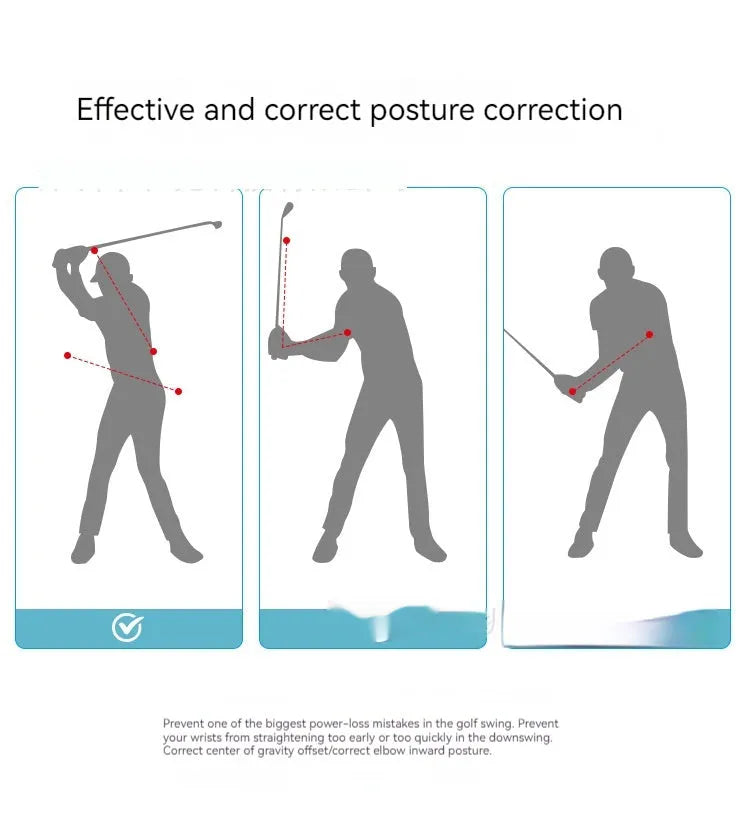 Black silicone elastic golf swing training rope extended to full length