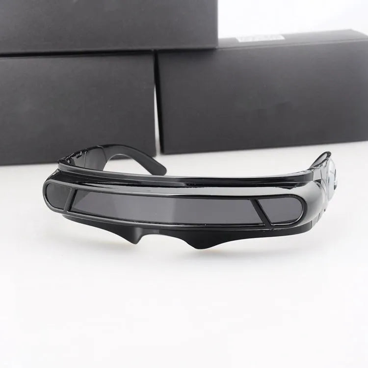 Black full rim sports sunglasses with polarised colour film lenses in grey, red mercury, or blue mercury options.