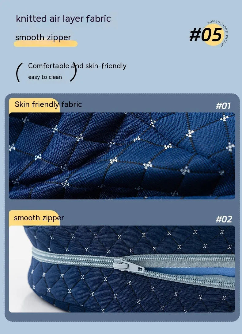 Love heart-shaped memory foam leg pillow in blue colour for adult orthopaedic support