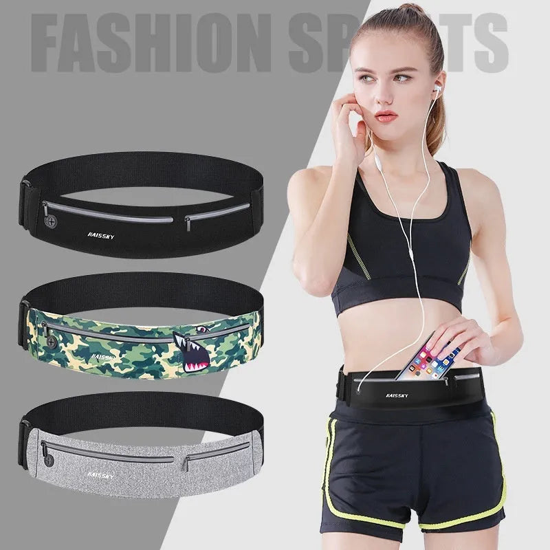 8-inch waterproof unisex waist bag for outdoor sports in chinlon Lycra