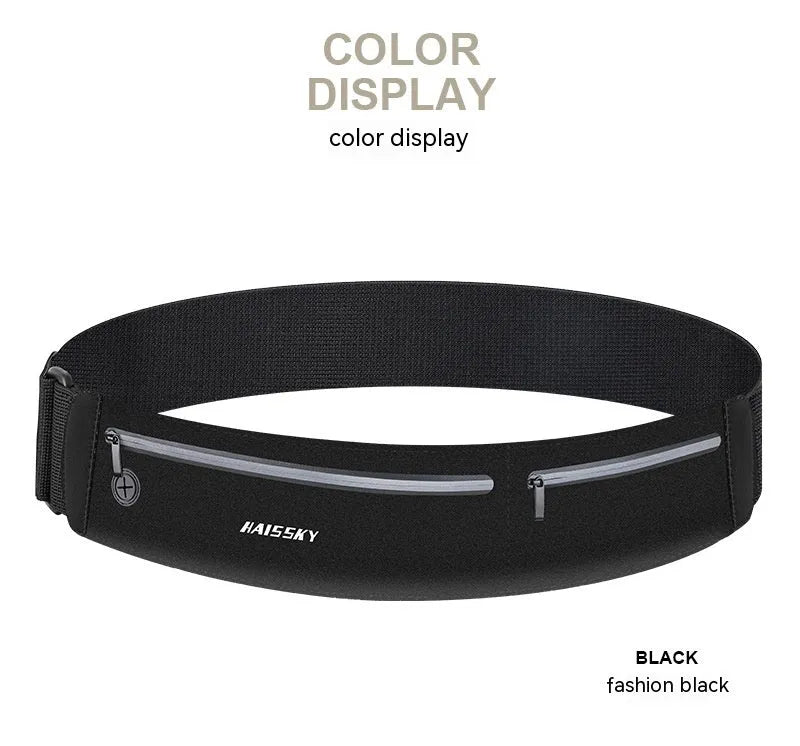 8-inch waterproof unisex waist bag for outdoor sports in chinlon Lycra