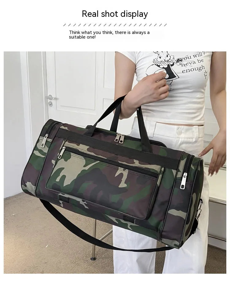 Camouflage waterproof luggage bag with below 20L capacity and stripes pattern