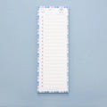 Cartoon student notepad with plastic cover in colour-striped designs measuring 90x248mm