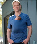 Plain cotton T-shirt with round neck collar in men's brown, simple short sleeve design