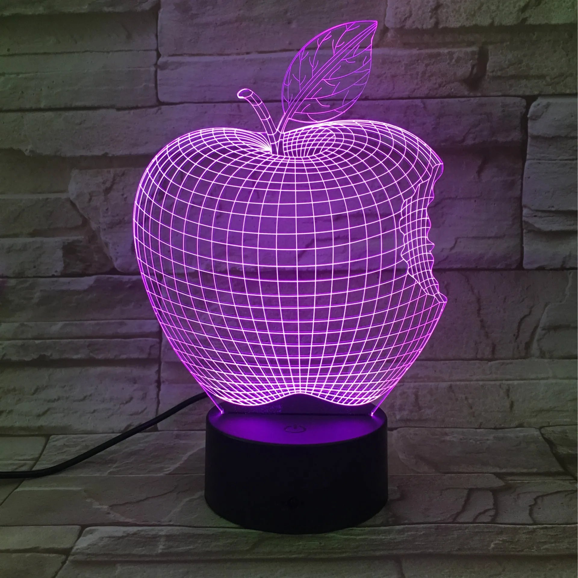 Colourful 3D fruit-shaped night light with acrylic shade and touch controls.