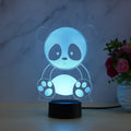 Panda night light with remote control and touch switch showing seven colour options