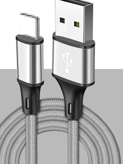 Black USB to TYPE C mobile phone charging cable shown at 2 metre length.