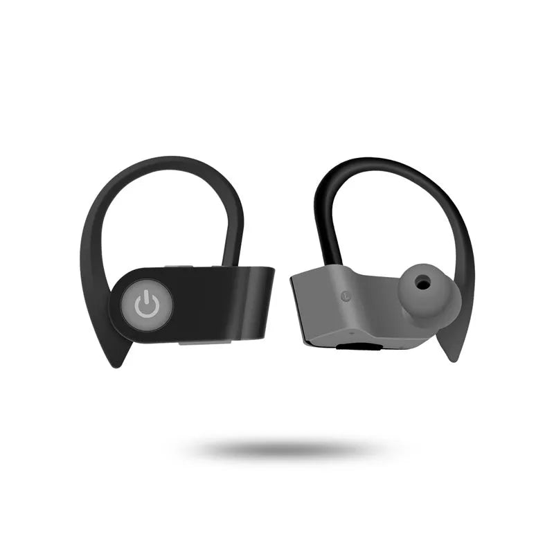 Wireless Bluetooth earphones in black, grey, or red with V5.0 technology