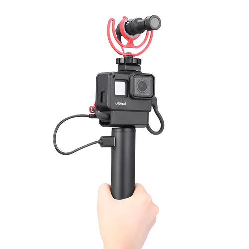 Black aluminium alloy portable power bank charging handle showing 12.5cm length.