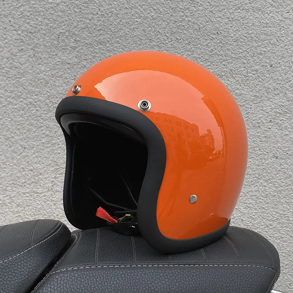 FRP retro half motorcycle helmet shown in cement grey colour for electric motorcycle commuting