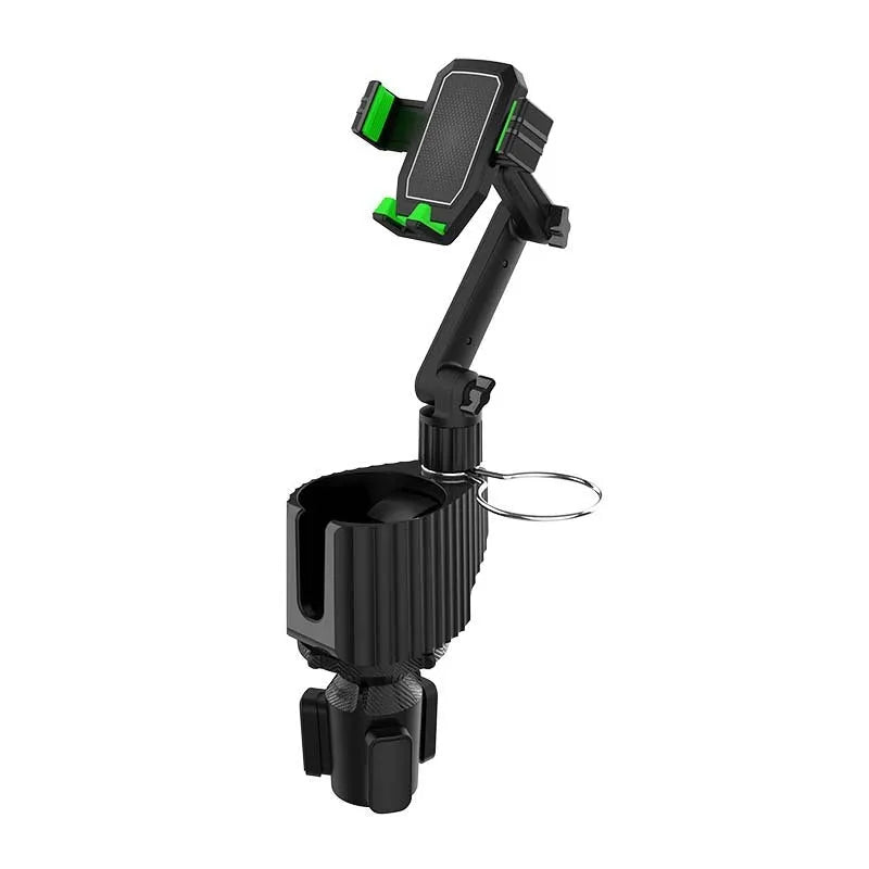 Green and grey A02 model car accessory holder for kettles and mobile phones on a car seat.