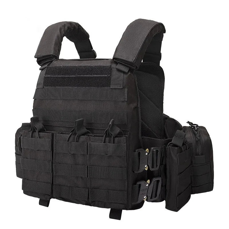 Men's camouflage tactical vest in polyester fabric for outdoor wear-resistant use