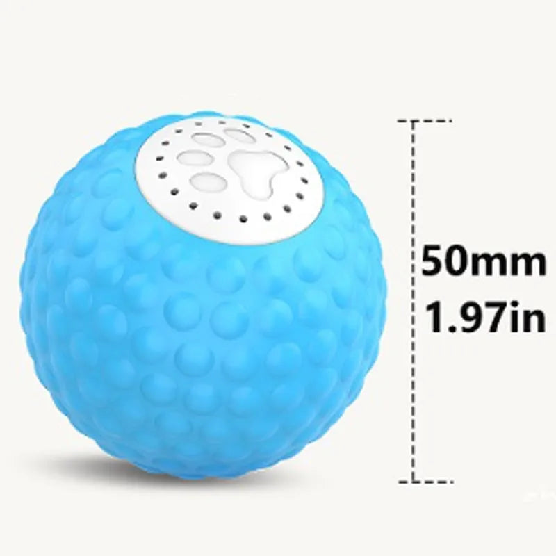 Remote control cat toy ball with flashing lights in blue, green and yellow colour options
