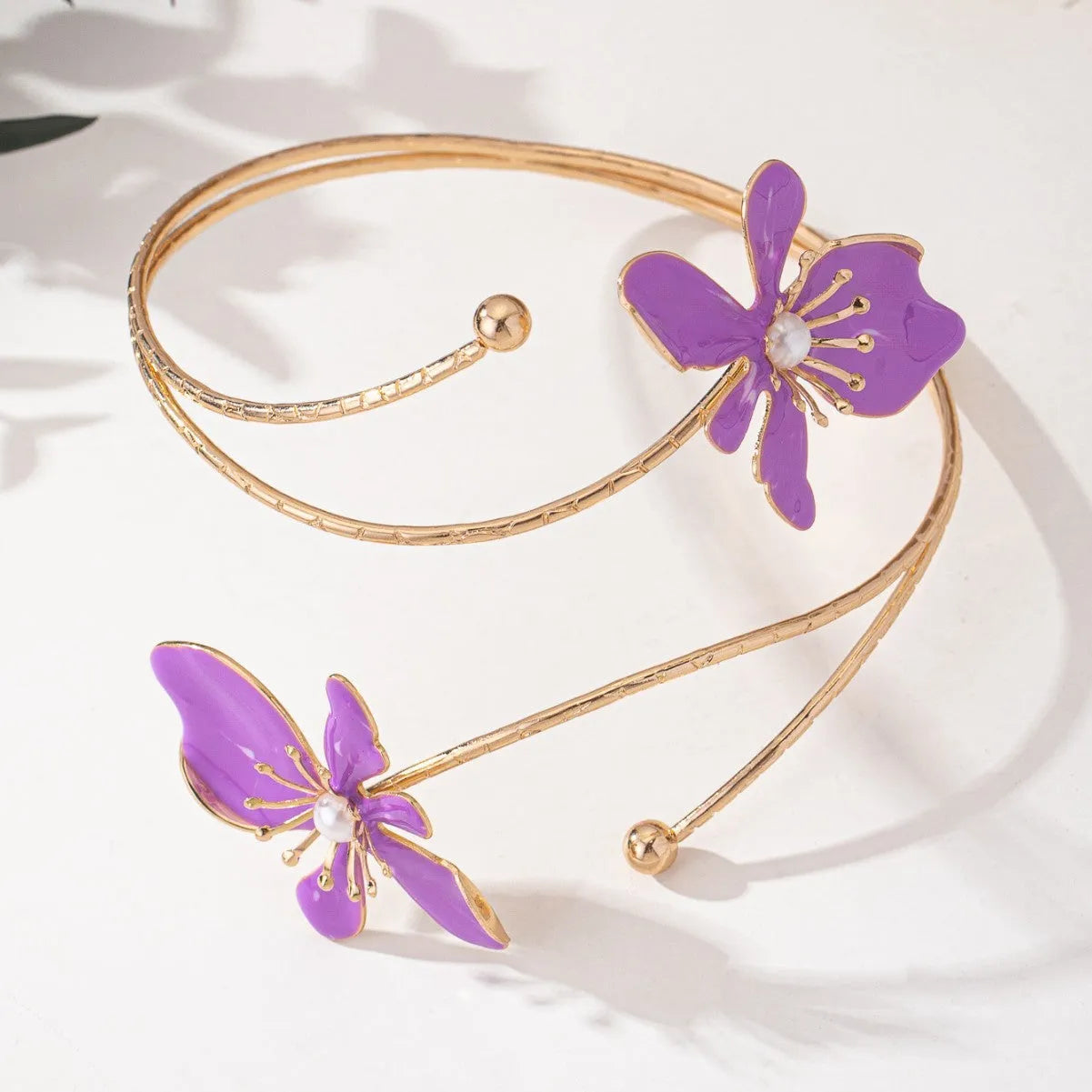 Personalised hollow alloy armband with lines pattern in pink or purple cuff bracelet style