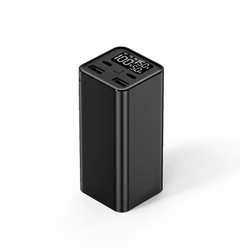 Black 65W metal power bank for laptop charging with 20000mAh capacity