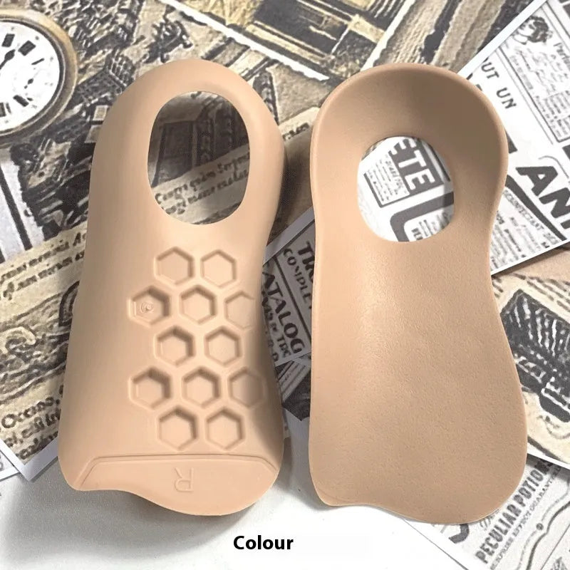 TPR varus correction arch support insole in black, white, or skin colour for shoe sizes 35-45.