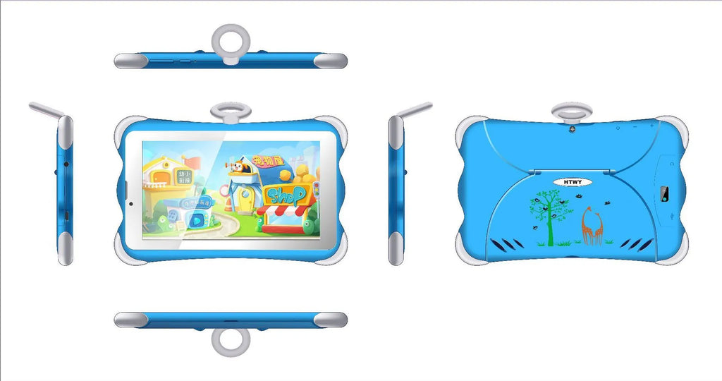 7-inch children's learning tablet in cartoon colours with stand and 3G calling