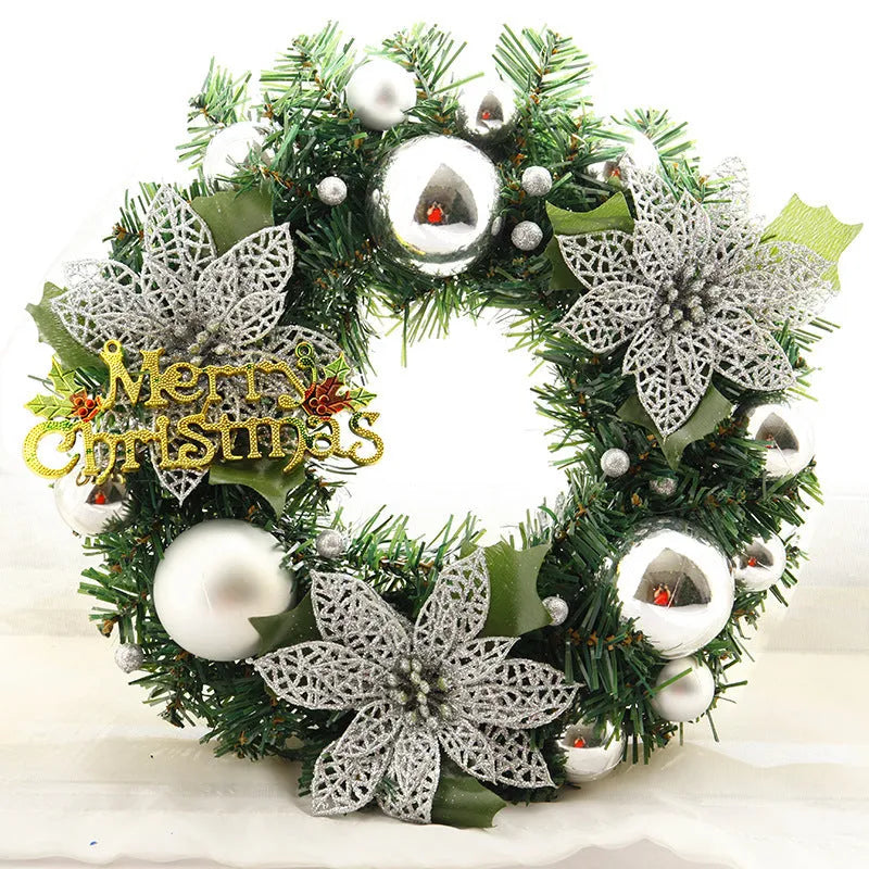 30cm multicolour plastic Christmas wreath decoration for doors or gardens