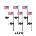 Solar garden flag light with stainless steel pole and British flag design