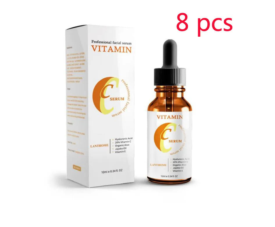 10ml facial serum bottle with vitamin C and hyaluronic acid for brightening and anti-ageing skincare