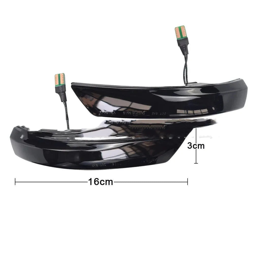 Ford Focus Mondeo rearview mirror waterfall light in yellow or yellow and blue options