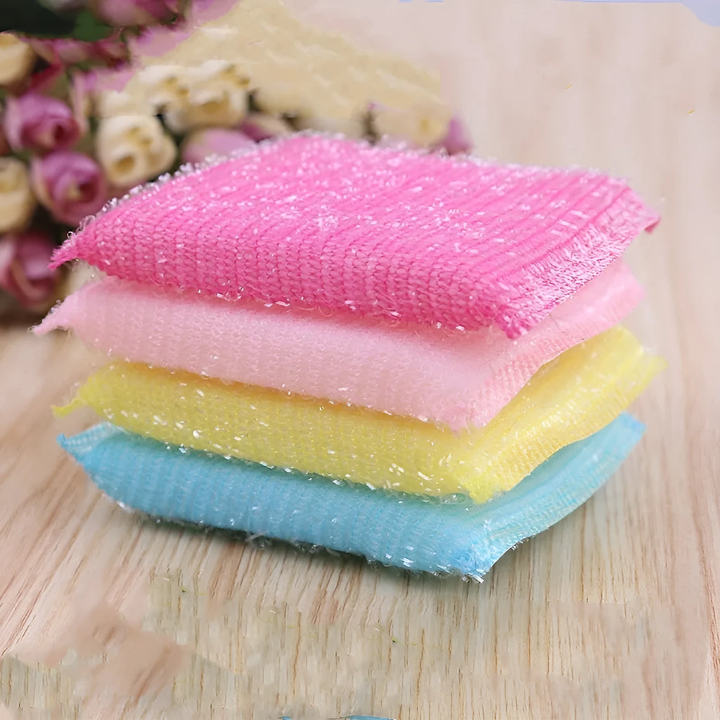 Pinstripe fabric dishwashing sponge mop in macaron colours for wet and dry kitchen cleaning
