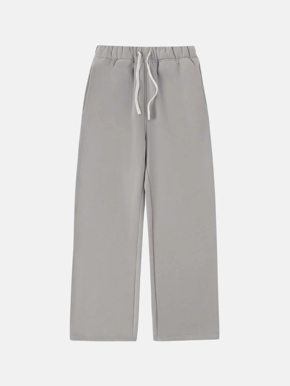 Men's black fleece-lined sweatpants with elastic drawstring waist in loose fit trousers design