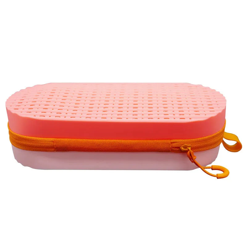 Silicone glasses case in modern simple design with long hand shape measuring 200x80x50mm