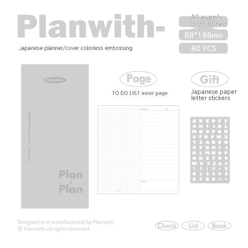 Embossed metre book notebook showing five cover colour options: white, purple, blue, grey and protective cover