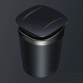 Portable metal car ashtray with automatic LED light in cool black colour, 105mm height