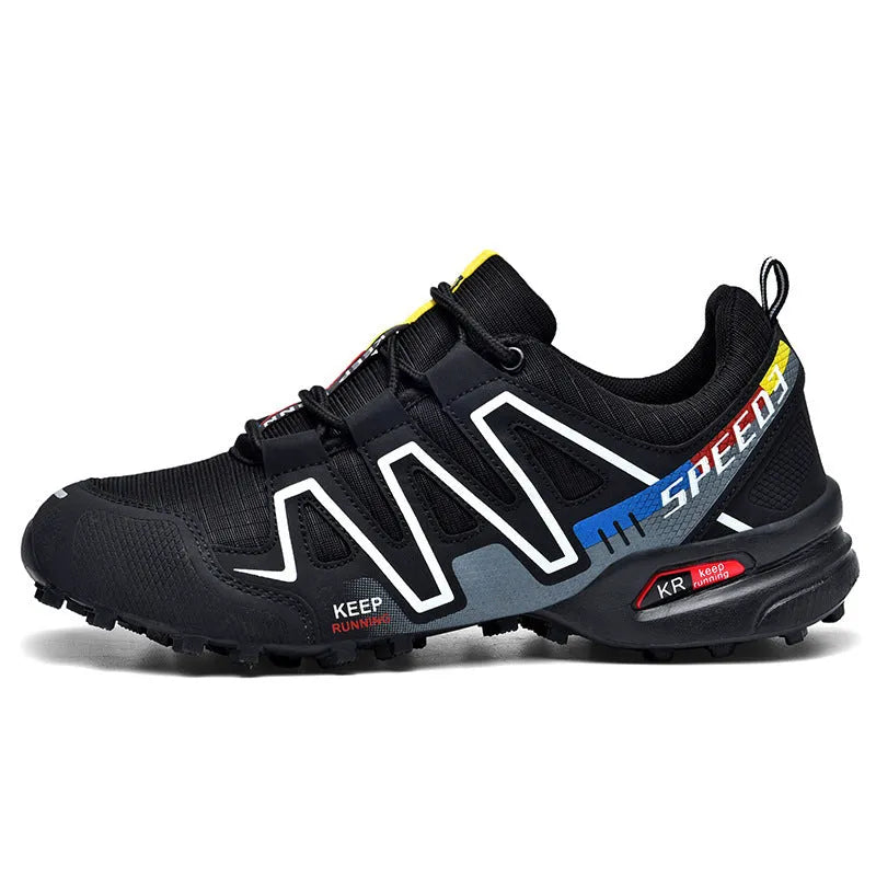 Men's plus size casual running shoes with synthetic leather upper and mesh lining