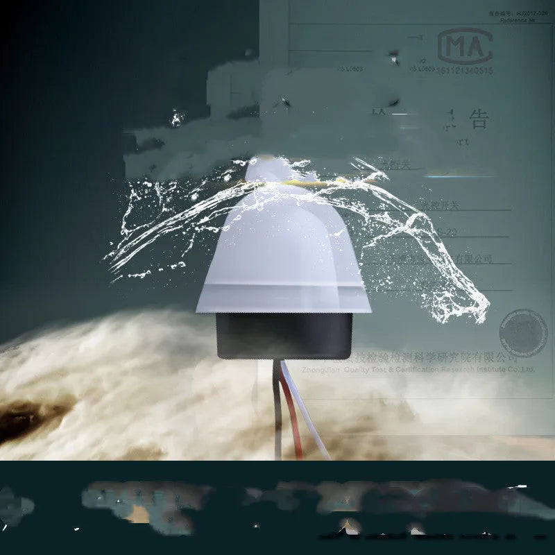 White automatic induction street lamp with motion sensor for outdoor lighting