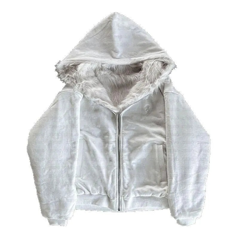 Loose black and white cardigan coat for men and women, casual polyester outerwear