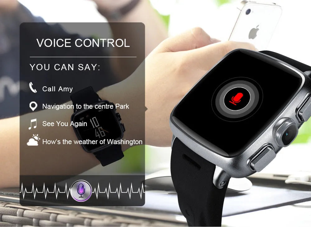 Z01 smart watch in black or white with 1.54-inch HD touchscreen displayed