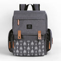 LAND Mommy Diaper Bag Backpack in oxford cloth with changing mat, shown in beige colour.
