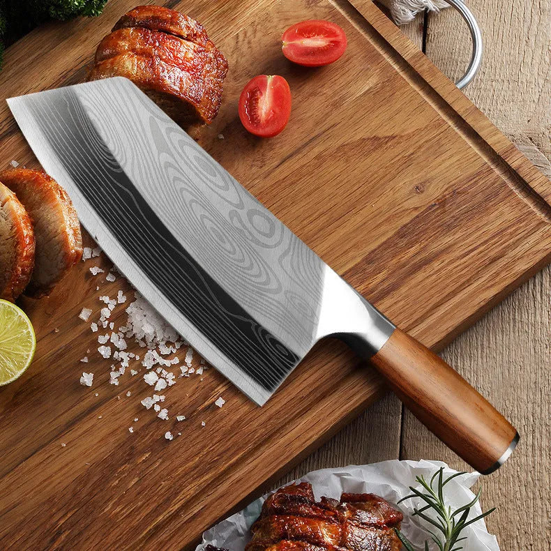 Stainless steel kitchen knife with 40Cr13 forged blade, 320mm long