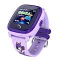 Blue children's waterproof smart watch with touch screen displaying time and GPS location interface