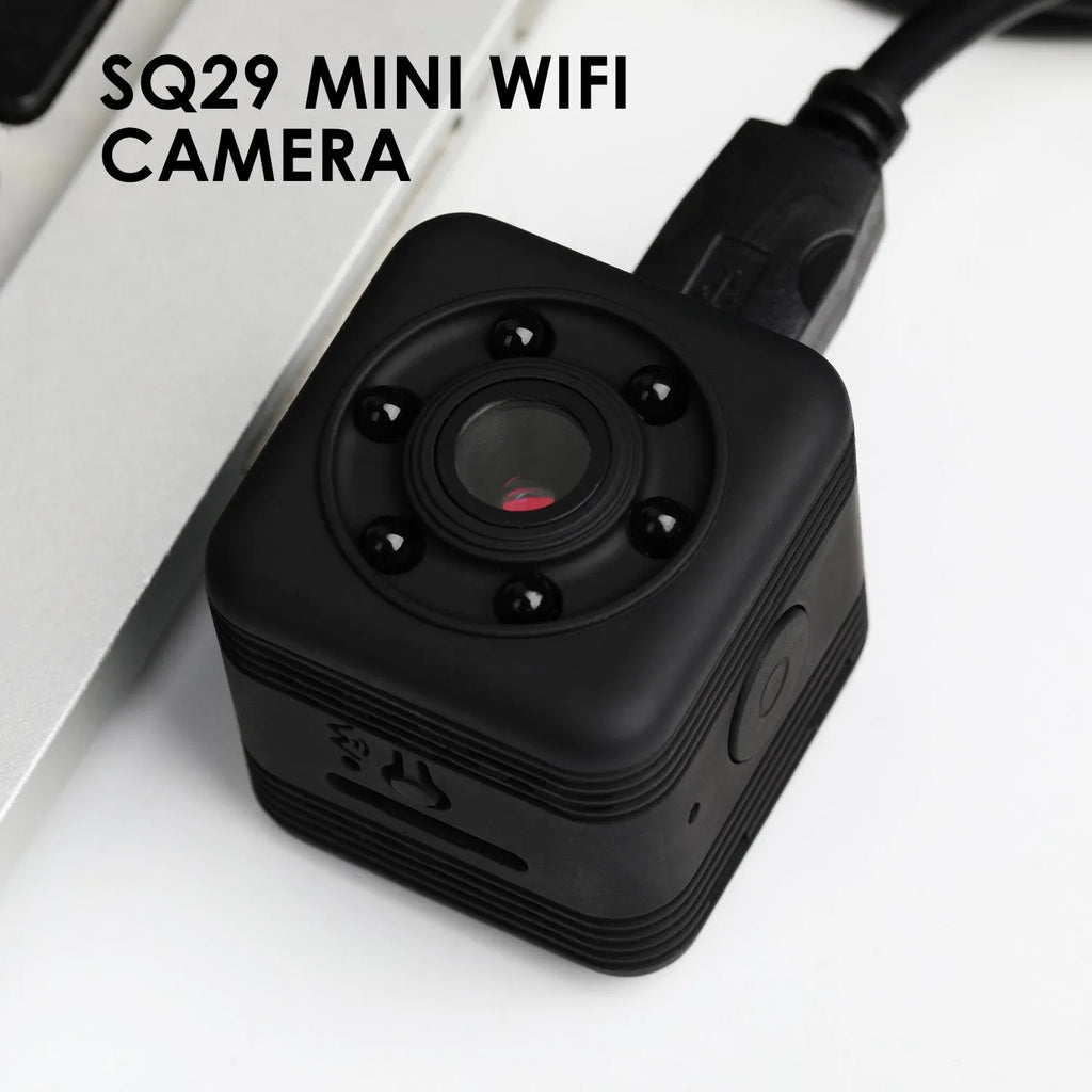 SQ29 black waterproof sports camera with microUSB port and TF card slot for outdoor recording