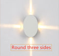 Modern square and round LED wall light with iron shade and aluminium frame