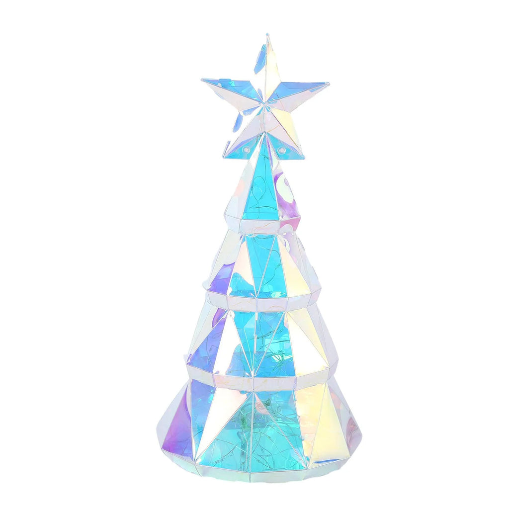 Colourful Christmas tree luminous decoration with cartoon styling measuring 20cm high