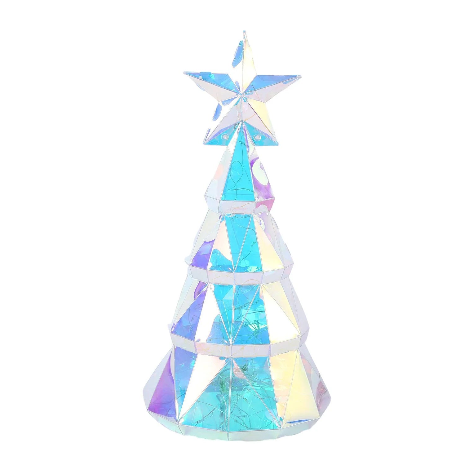 Colourful Christmas tree luminous decoration with cartoon styling measuring 20cm high