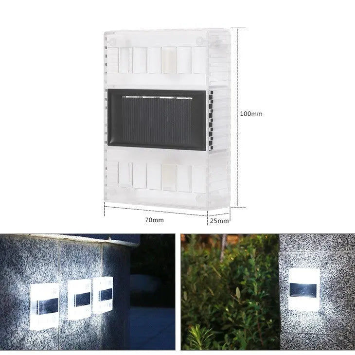 Solar garden wall light with upward and downward LED illumination for outdoor decorative lighting
