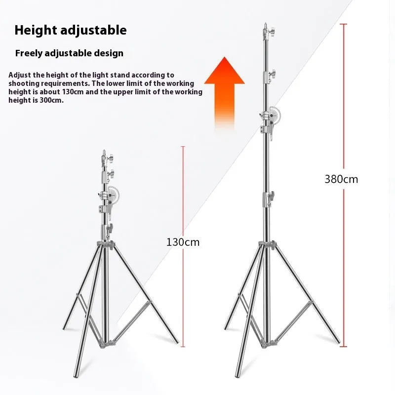 Silver stainless steel cross arm dual-purpose ceiling lamp rack extended to full height