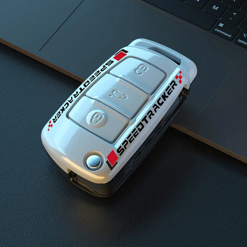 Carbon fibre style car key cover with mirror surface in carbon pattern or white colour