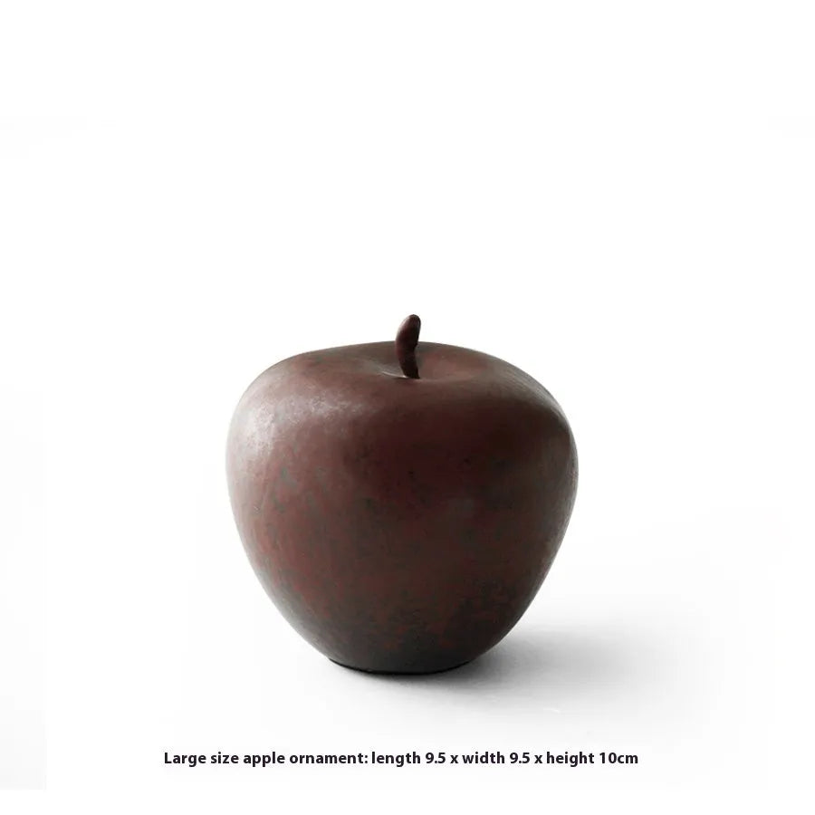Retro Chinese ceramic apple desktop ornament in two size options