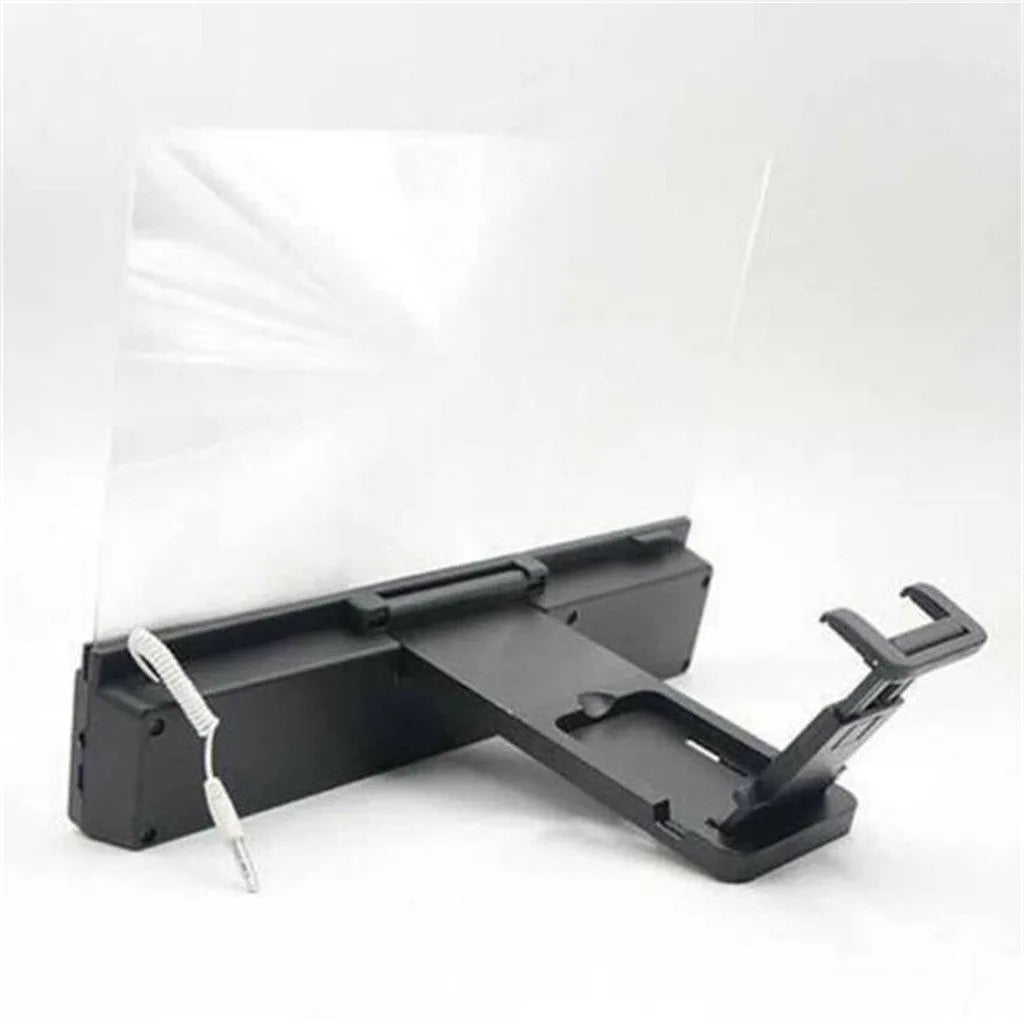 12-inch foldable mobile phone screen amplifier with audio support showing 3x magnification