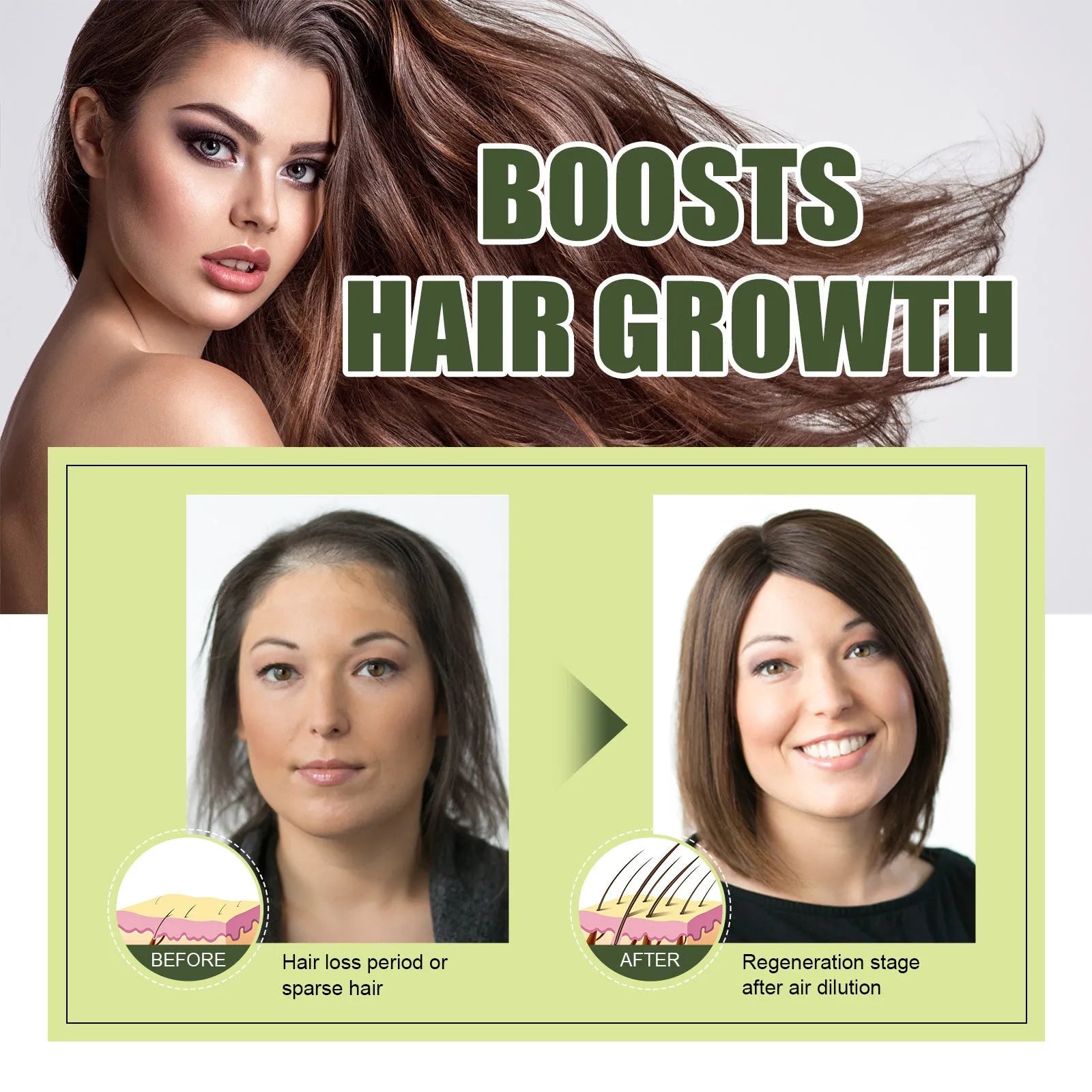 60ml bottle of anti-fall repair hair essential oil for dry ends and split ends.