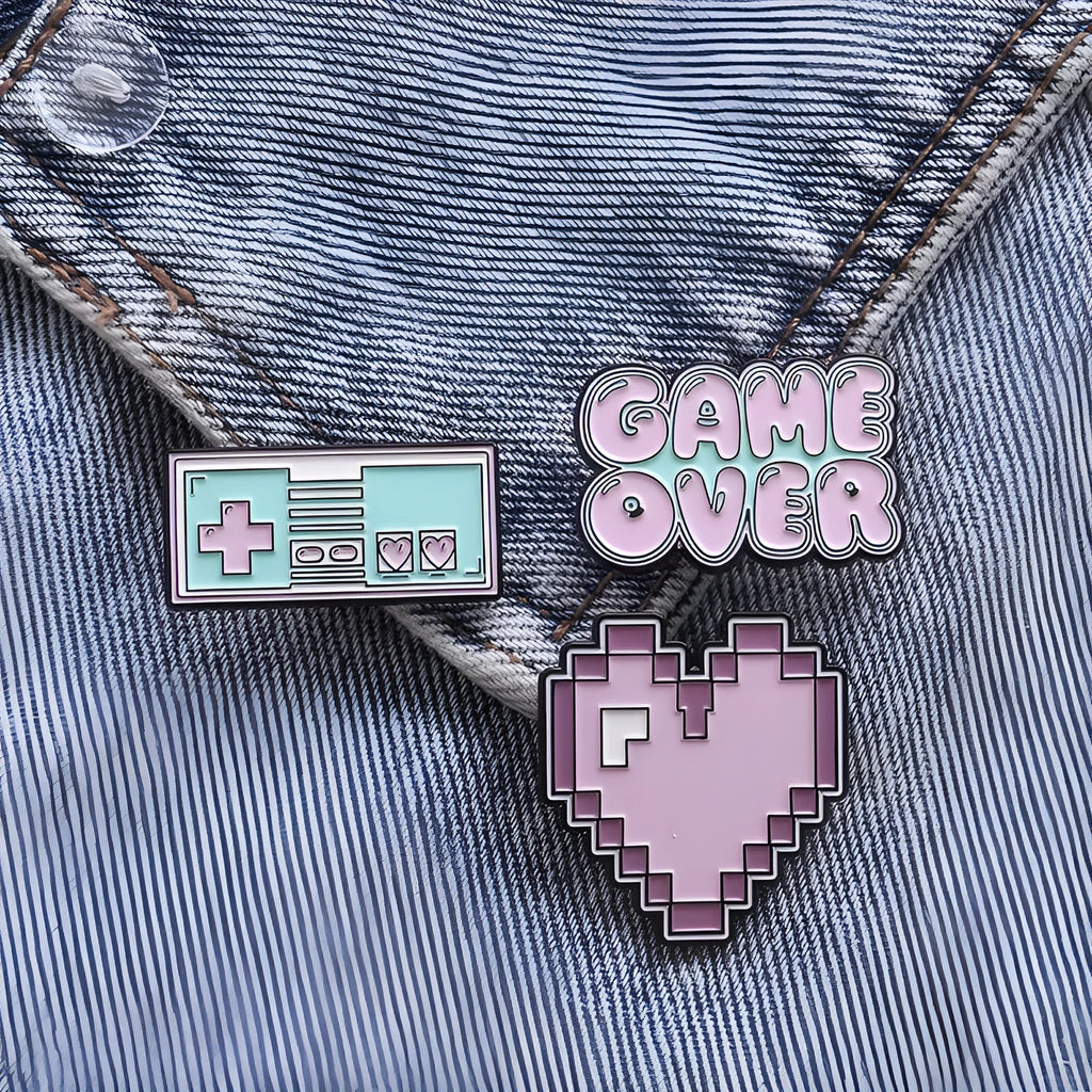 Alloy game console badge for Nintendo Switch PlayStation Xbox decoration in three colour options